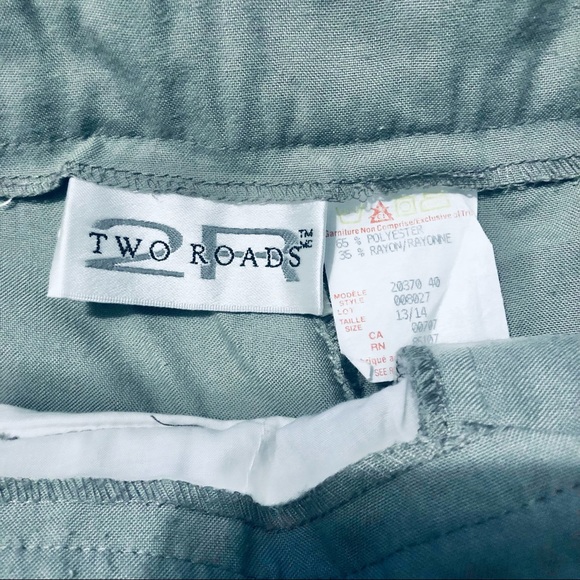 Two Roads Women Trouser with Belt Light Green Size 13/14 - Picture 5 of 8